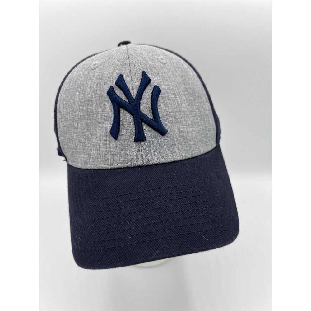 New York Yankees New Era Curved Brim Stretch Fit Hat -Gray/Navy Blue one size